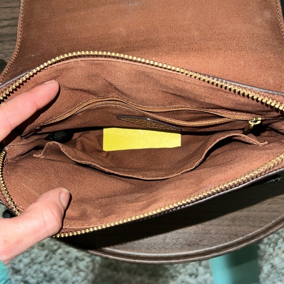 Fossil Crossbody bag, black and brown with snake skin accent. - Picture 2 of 2